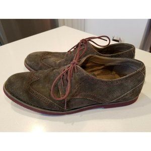 Calvin Klein Faxon Gray Suede Wingtip Oxford Dress Shoes Men's Size 10.5 M